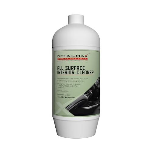 Image of Dry Foam Interior Cleaner - All Purpose Car Interior Cleaning Solution | Alkaline-Based, Anti-Bacterial Foam | For Dashboard, Seats, Leather, Carpet & Plastic - Super Concentrated - 1 Liter