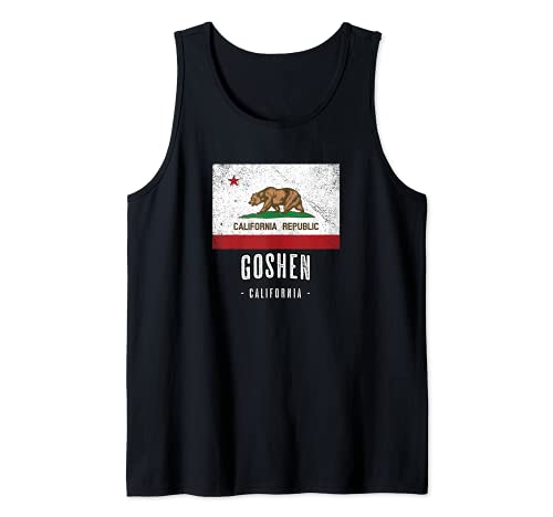 GOSHEN - California | Cali City Souvenir - CA Flag - Tank Top