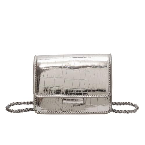Metallic Evening Mini Silver Purse, Crossbody Bags for Women Y2K Glitter Clutch Handbag for Nightclub Parties - Main Image