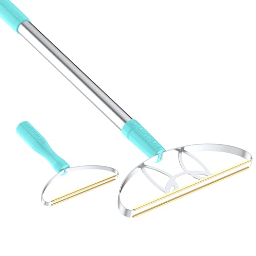 Image of Ultra & Pro LINTPLUS Combo - 63 inch Long Carpet Rake for Pet Hair + Pro Attachments - Heavy Duty Stainless Steel Handle, Stand-Up Design - Effortless Fur & Lint Removal for Large Rugs, Carpets, Floors