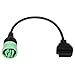 Bufeegua 9 Pin J1939 Male to 16 Pin OBD2 OBDII Female Right Angle Green Type 2 Adapter Cable for Heavy Duty Trucks and Commercial Vehicles for Freightliner Truck for Diagnostic Tool and ELD Tracker