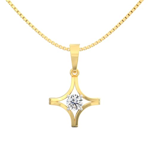 Ayanika 925 Sterling Silver Lab Grown Diamond Solitaire Pendant for Women 0.22ct Round Brilliant VS F-G LGD 92