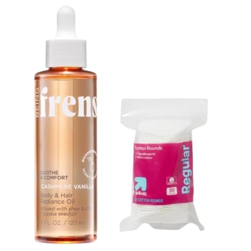 Being Frenshe Cashmere Vanilla BODY AND HAIR RADIANCE OIL | Shea Butter with Jojoba and Radiance Oil for Dry Skin & Hair, 4 fl oz | Comes With Makeup Removal Pads Gift - Image 2