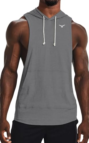 トップス oo2 PROJECT G/R SLEEVELESS T-SHIRT Amazon.com: Project Titan Men's Icon Cut Off Hoodies Workout