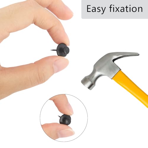 Image of Push Pins,Nails for Hanging Pictures,Wall Hangers Without Nails,50 Pcs Wall Hanging Hooks,Clear Thumb Tacks,Picture Frame Hangers,Picture Hooks for Hanging for Wall Clock,Photo (Black)