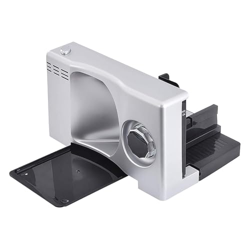 Cortador de carne y pan congelado multifuncional, cortador eléctrico de alimentos de 100 W con grosor ajustable de 0 a 15 mm y hoja de acero inoxidable de 170 mm