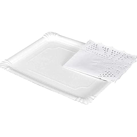 Set de 6 bandejas de cartón con blonda decorativa para pasteles Cover