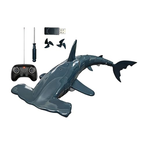 Derwrtup Requin Télécommandé - 2.4GHz Rechargeable Étanche Radiocommandé - Requin...