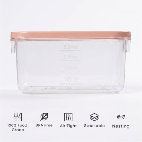 Image of All Time Polka Modular Storage Containers Set of 2 | 1000ml Each | BPA Free Airtight Food Grade Plastic Kitchen Storage Jars | Stackable Pantry Containers with Secure Lid | Color May Vary