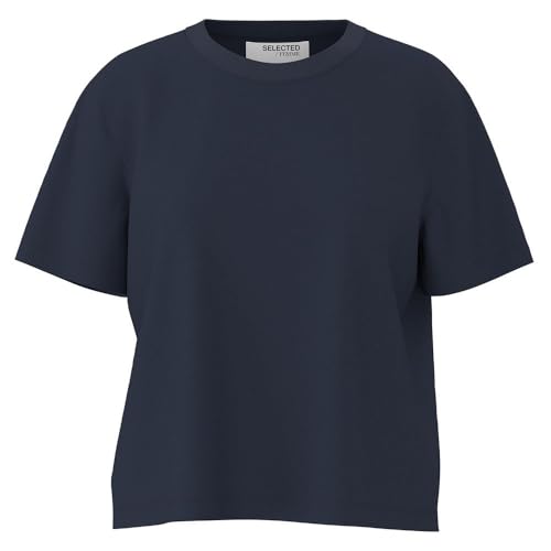T-shirt boxy SELECTED FEMME en coton pour femme coupe droite casual
