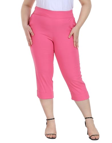 HDE Plus Size Pull On Capris for Women