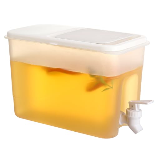 Zuimei 4L Drink Dispenser with Tap Fridge Beverage Water Dispenser with Leak-Proof Spigot Plastic Cold Drink Juice Beverage Dispenser Jug for Party Drink Juice Iced Tea Lemonade Cold Brew