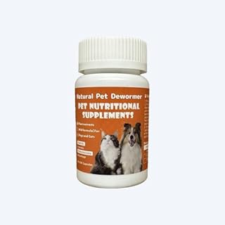 100 Capsules Natural Pet Dewormer for Dogs and Cats, Internal Plant-Based