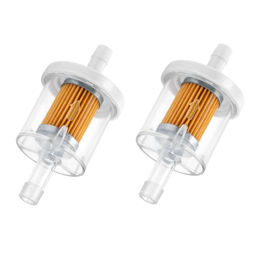 Podoy 691035 1/4 Inline Fuel Filter Compatible with B&S Small Engines Fits Motorcycle Lawn Mower Tractor Replaces 493629 691035 84001895 49019-7001 49019-0027 (2 Pack)