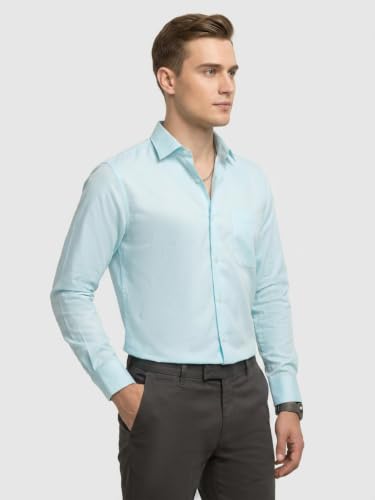 Image of Park Avenue Men Modern Slim Fit Structure Pattern Cotton Polyester Blend Semi Cutaway Collar Full Sleeve Formal Shirt
