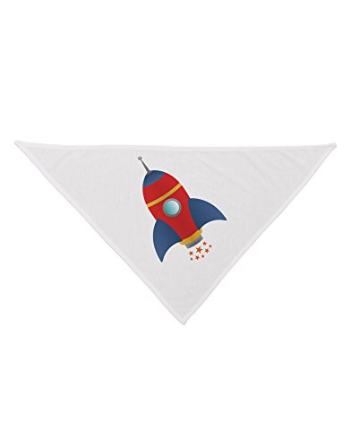 TOOLOUD Space Rocket Ship and Stars Printed White Dog Bandana 26
