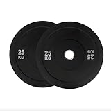 MUSCLEIQ Olympic Rubber Bumper Plates Set, 5kg to 25kg Pairs | Premium Quality | 2-inch Diameter Centre Hole | Perfect For Home Gym Use (50.0, Kilograms)