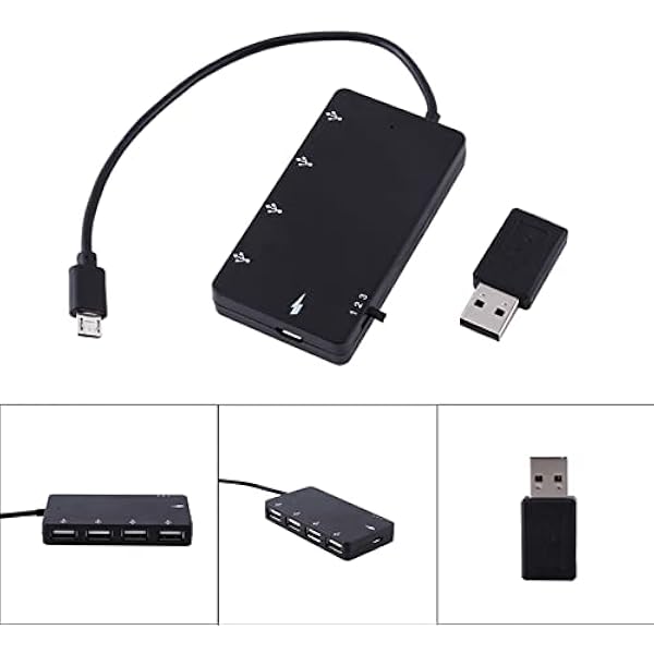 4-портовый Micro USB адаптер USB2.0 для одновременного подключения устройств, поддерживает горячую замену, идеально подходит для геймеров и разработчиков