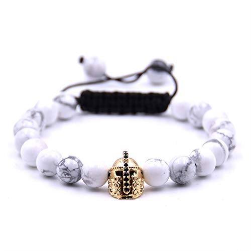 Bracelet perlé ajustable en turquoise blanche 8 mm pour un style sur mesure