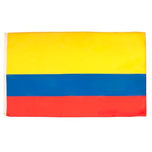 Image of AZ FLAG Set of 2 Colombian Flags - 150 x 90 cm - 100% Polyester Colombian Flag with Integrated Metal Eyelets