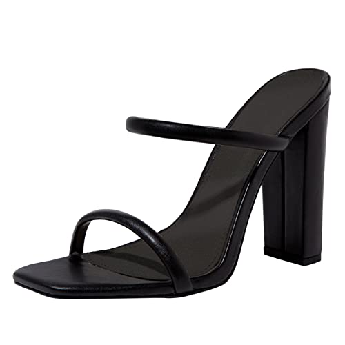 Sandales à talons hauts bloc en cuir synthétique pour femme