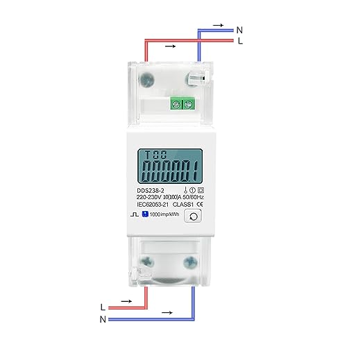 Medidor de energía monofásico carril DIN 100A bidireccional importación exportación kWh 6