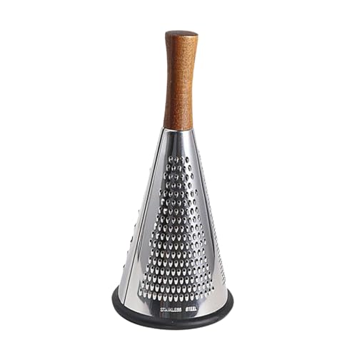Rallador multifuncional de acero inoxidable con mango de madera miniatura 1