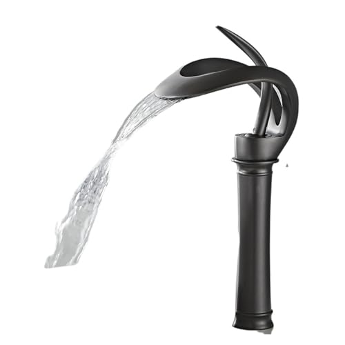 Robinet de cuisine monotrou effet cascade en cuivre couleur frêne