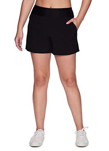 Rbx Walking Shorts For Women Quick Drying Woven Hiking Short With Pockets Easy Fit Workout Shorts Flat Front Shorts Athletic Fit Running Short For Walking, Golf, Running, Travel Wear Black Knit Wb S #TOP7