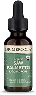Dr. Mercola Organic Saw Palmetto Liquid Drops Dietary Supplement, 2 fl oz (60 mL), 30 Servings per Bottle, Non GMO, Gluten Free, Soy Free, USDA Organic