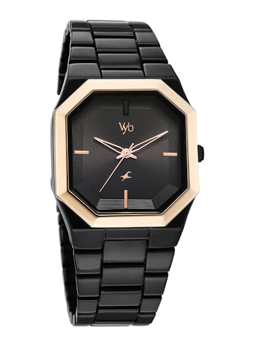 Image of Fastrack Vyb Pioneer with Quartz Analog Black Dial Black Alloy Strap Watch for Men - FV30048KM02W