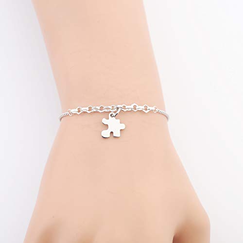 LQRI Autism Awareness Bracelet - Puzzle Piece Design Gift for Autistic Children & Teachers3