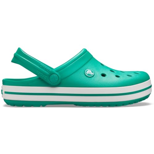 Image of crocs Unisex Adult Crocband Clog (11016-3TL), Deep Green /White, 8 UK