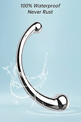 Double-Ended Dildo G-Spot Massage Anal Plug Stimulate Wand Fetish Dildo Solid Metal Curved Dual Ended Masturbation Sex Toy For Couple Romi #TOP4