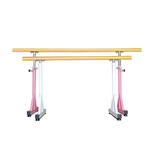 Barre de ballet portable blanche et rose de 1m50 en métal extensible
