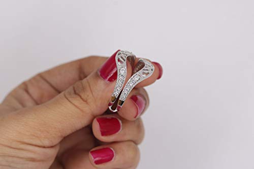 14K White Gold Plated Solitaire Enhancer Simulated Lab Created Diamonds Antique Filigree Ring Guard Wrap2