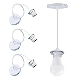 Lot de 3 Suspensions delampeE27,E27PorteLampeSuspension Douille,DouilledelampeE27,Douille Ampoule Plafond avec Cable,Porte Lampe Suspension Douille,E27 Porte Lampe Suspension
