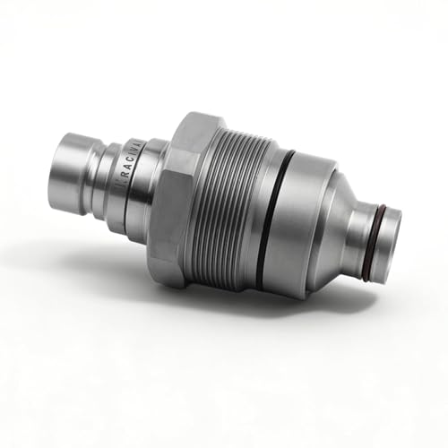 Image of 7246799 AT406474 Female Flat Face Hydraulic Coupler (48mm) | 4BD4FH Manifold Block (48mm) Skid Steer Loader (MALE) Electroplated Zinc Nickel Version