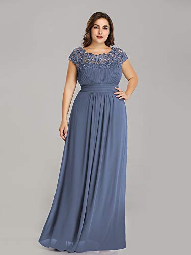 Ever-Pretty Womens Plus Size Long Maxi Formal Dance Evening Dresses for Women Haze Blue US20