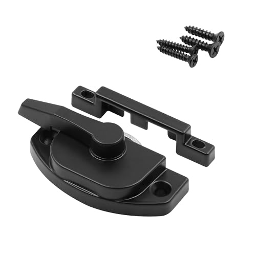 Image of Prime-Line F 27638 Window Sash Lock, Matte Black, Single Pack | 2-1 /16 in Hole Centers, With Keeper, Diecast Cam Action