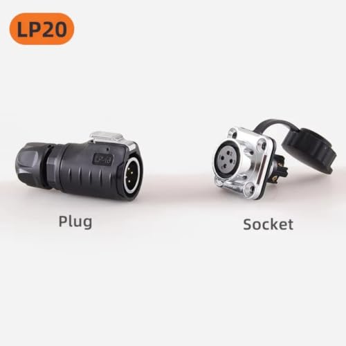 Conector LP20 2 pins IP68 impermeable y toma de panel cuadrado 1Set 3