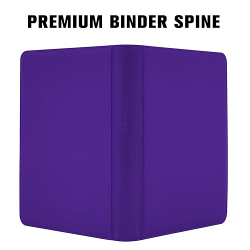 Image of Premium 1000+ Pockets Card Binder,16 Pockets Trading Card Binder Ringless Side Loading Trading Card Album Folder for TCG - Dark Purple