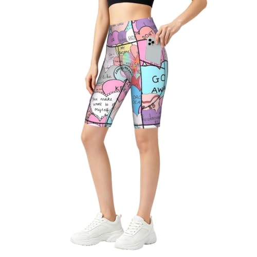 Short de sport taille haute à imprimé cœur pour vos séances de yoga