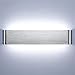 Lightess 18W 40CM Apliques de Pared LED Interior Lámpara de Pared Moderna Luz de Aluminio Acrílico Iluminación para Pasillo Salón Sala de Estar Dormitorio Escalera (blanco frío, plata)
