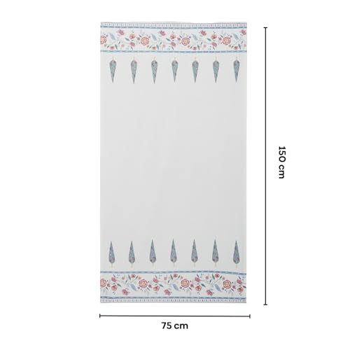 Image of haus & kinder Regalia Waffle Bath Towel | Honeycomb Bathing Towels | 100% Cotton Towel for Men, Women | Gym Towels, Spa Towel | Ultra Absorbent Towel | 160 GSM | Blossom Whisper White | 70x150cm