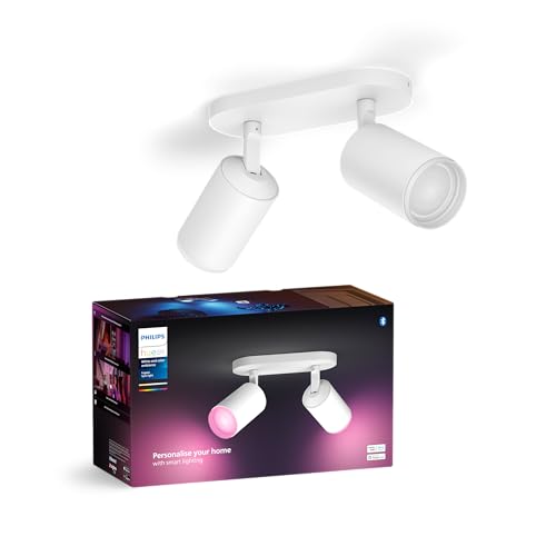 Philips Hue White & Color Ambiance Fugato Spot 2 flg. weiß 2x350lm, dimmbar, 16 Mio. Farben, steuerbar via App, kompatibel mit Amazon Alexa (Echo, Echo Dot) 1