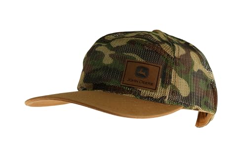 Image of John Deere Mens Camo Print Cotton Twill Trucker Mesh Back