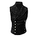 Men's Faux Suede Double Breasted Vest Slim Fit Gothic Steampunk Waistcoat Gentleman Tuxedo Prom Party Formal Suit