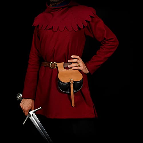 Mythrojan Medieval Heavy Leather Belt Pouch LARP Renaissance Waist Bag4