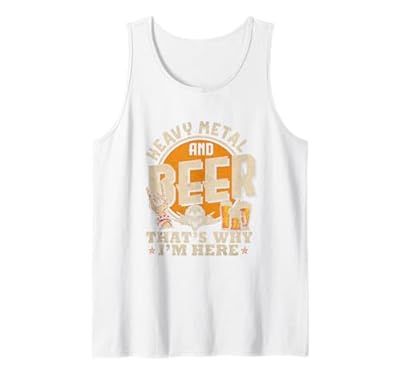 Metalhead Heavy Metal y Cerveza Por eso Estoy Aquí Punk Rock Camiseta sin Mangas | Ya disponible en tu tienda friki favorita! En mundofriki.es!